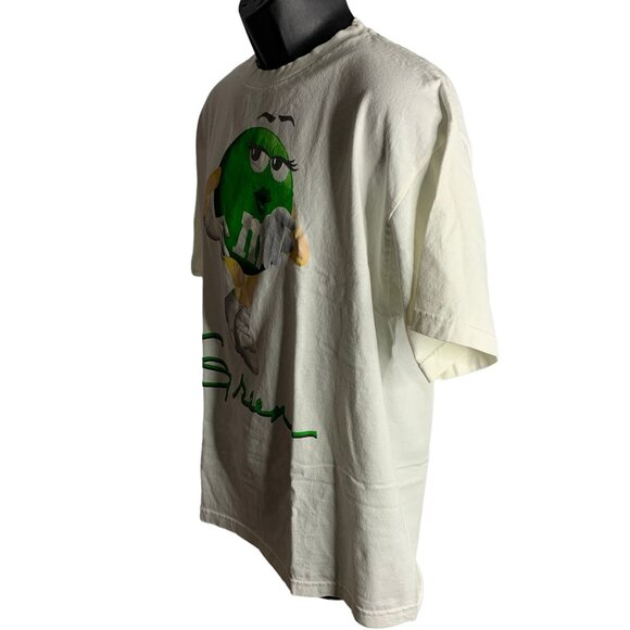 Original Green M&M Crewneck Graphic T Shirt XL White Short Sleeve GoGo Boots - Picture 3 of 6